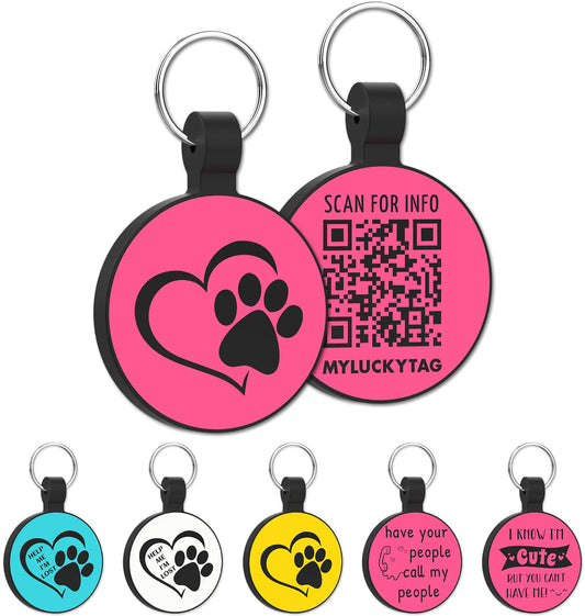 MYLUCKYTAG QR Code Silicone Pet ID